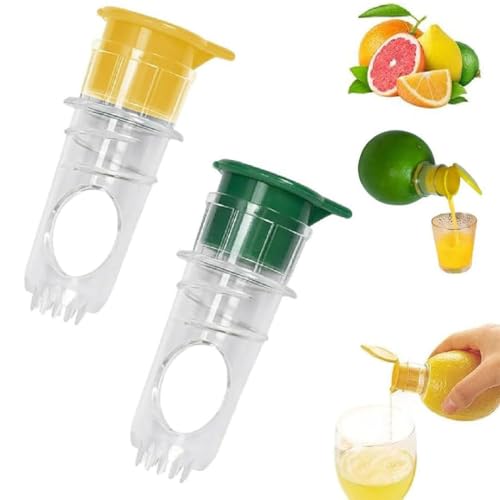 2 Exprimidores de Limón con Tapa de Rosca y Filtro Incorporado, Exprimidor Manual de Limas Para Extraer Limones, Limas y Naranjas