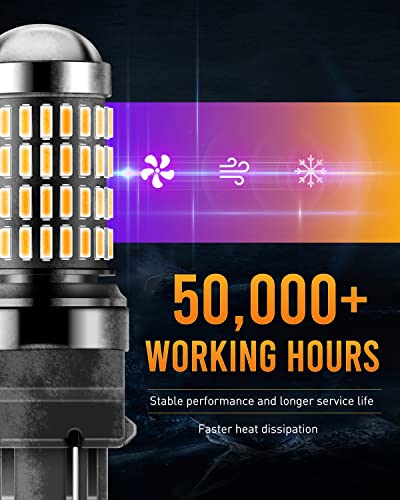 Luyed Newest 3157 Led Bulbs For Turn Signal Light Amber Yellow 400% Brighter 3156 3056 4057 4157 Led Bulb 102-Smd 4014 Chipsets With Projector For Blinker Parking Side Marker Brake Lights, Pack Of 2 #TOP1