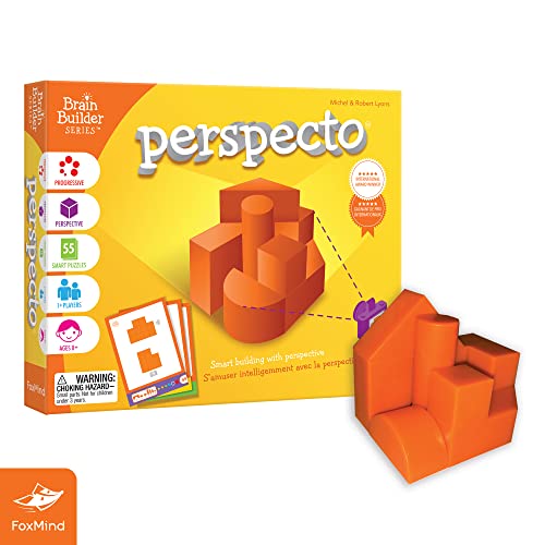 Foxmind Games: Perspecto Spatial Logic And Visualization Game, Smart Building With Perspective, 55 Smart Puzzles To Work Through, 6 Levels Of Complexity, Develops Stem Skills, 1+ Players, For Ages 8+ #TOP1