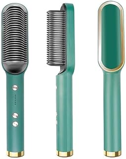 VarniADR 2in1 Ceramic Hair Straightening Brush, Hair Straightener for Woman, Electric Hair Brush Straightener Comb for Smooth, Silky Hair - Straightener Brush with 30s Heating, 5 Heat Settings