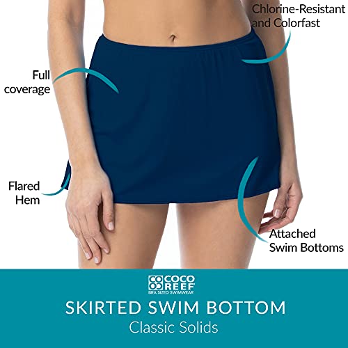 Image of COCO REEF Skirted Swim Bottom - Flared Hem Skirt with Attached Bikini