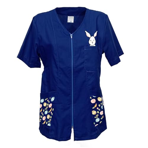 fratelliditalia.org Kittel Arbeitsschürze Damen Reißverschluss Kosmetikerin Meister Friseurin Krankenschwester Schule Kindheit Ostern Frühling Eier – Bild 3