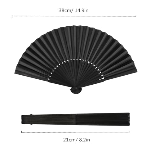 Tkocisa Minelife Tkocisa 2 Pack Bamboo Silk Folding Fan Handheld, Chinese Vintage Retro Fabric Fans thumb #1