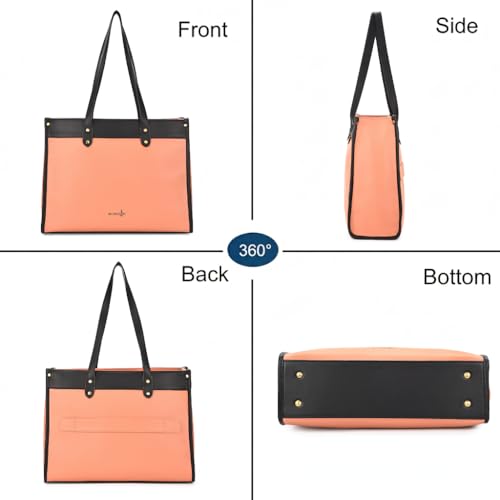 Image of K London Vegan Leather Handbag For Women-Girls | Satchel Bag for Womens | Fit Upto 15 Inch Laptop | Shoulder Bag | Ladies Purse | Tote Bag With Top Double Handle Handbag For Women