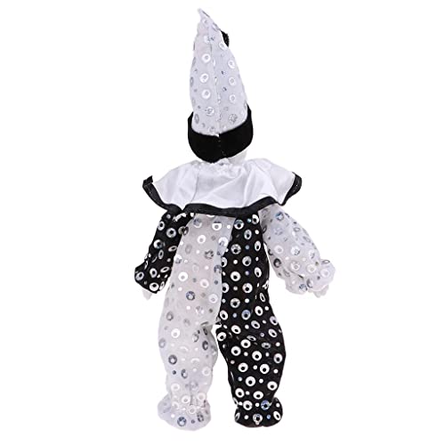 Muñeco payaso 23 cm porcelana y tela decoración miniatura 4