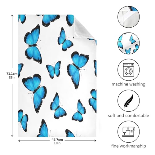 Paños de cocina absorbentes con mariposas azules de 28x18 pulgadas en juego de 6 unidades 4