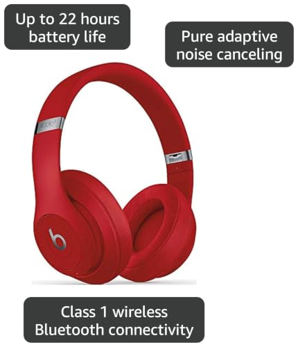 Image of Beats Studio3 Wireless Bluetooth Headphones - Red /Core (Renewed)