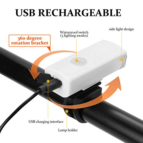 Lanterna para bicicleta à prova d'água USB frontal recarregável LED para bicicleta Lâmpada para cic