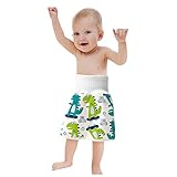 Xniral Baby Windelrock Wiederverwendbar Trainingshose 2in1 Wasserdicht Saugfähig Bequeme Kinder Shorts Töpfchen Trainingsrock Für 0-6 Jahre (M, M)