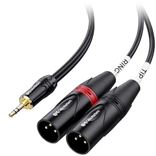 Cable Matters 1/8 cala 3,5 mm Mini Jack na XLR kabel stereo 1,8 m, kabel XLR na mini Jack, męski na męski kabel AUX do podwójnego XLR, kabel typu jack 3,5 mm na podwójny XLR męski kabel rozdzielający