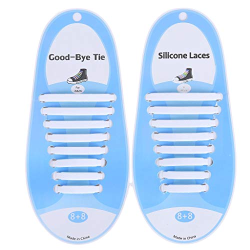 DENGHENG 16 Stück Silikon-Schnürsenkel für Erwachsene und Kinder, ohne Binden, wasserdicht, elastisch, waschfrei, Regenbogen-Schnürsenkel für Freizeitschuhe, Laufstiefel Cover