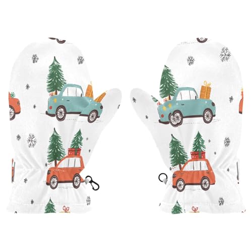 Kid's Winter Gloves Children Warm Gloves Car Christmas Tree for Boys Girl Age 4-6 Years