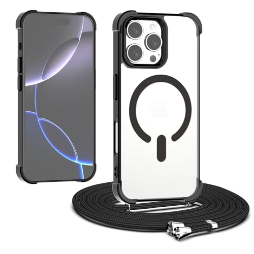 Coque iPhone 16 Pro transparente résolvant le problème des chutes avec sa sangle