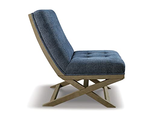 Signature Design By Ashley Sidewinder Coastal Tufted Accent Chair, Blue #TOP2