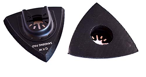 Two Pack - 3 Inch Triangular Hook and Loop Sanding Pad with Universal Arbor for Fein Multimaster, Craftsman, Ridgid, Bosch, Chicago, Milwaukee, Etc.