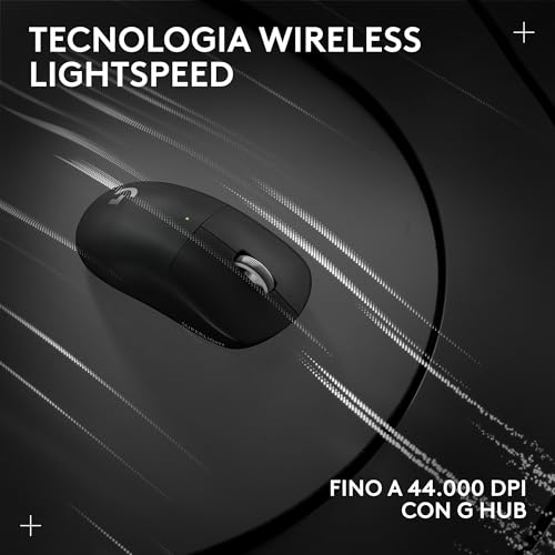 PRO X SUPERLIGHT 2 - mouse gaming wireless, mouse Pro-Grade da 60 g con 5 pulsanti programmabili, sensore a 44.000 DPI, velocità di aggiornamento di 8 kHz, ricarica USB-C per PC/Mac - Nero - Mouse gaming - Immagine 9