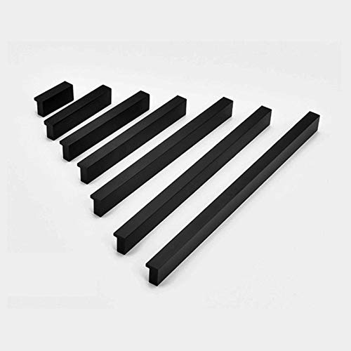 Cabinet Pulls Furniture Cabinet Door Handle Aluminum Golden/Black Handles Wardrobe Long Handle Drawer knob Kitchen Bathroom Hardware pulls - (Color: Black; Size: Length 170mm)