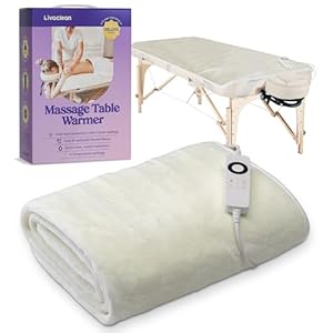 Livaclean Calentador de mesa de masaje, almohadilla térmica – 6 ajustes de temperatura – 71 x 31.5 pulgadas – Calentador de cama de forro polar de franela suave – Almohadilla térmica eléctrica para