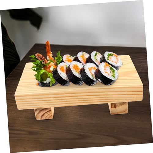 Bandeja para servir sushi de bambú estilo japonés miniatura 4
