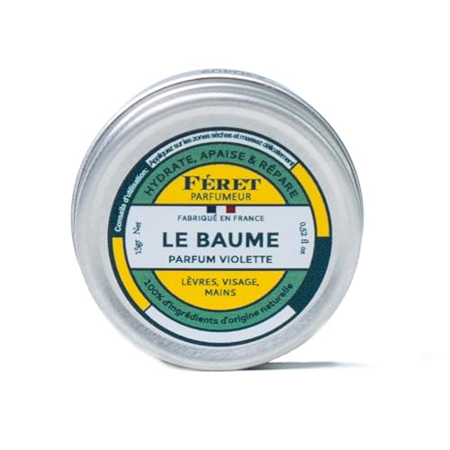 Feret Le Baume Multi-Purpose Balm – Violette – Natural Lip Balm with Shea Butter & Honey – Hydrating Moisturizer for Dry Skin, Lips & Cuticles – Made in France – 15ml / .6oz
