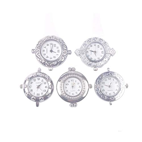 ChangJin 10PCS Mixed Lot of Silver Tone Quartz Watch face Charm Links