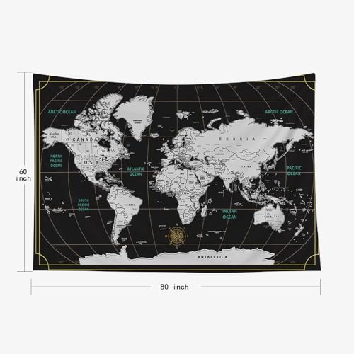 Capsceoll 0220240822030001 World Map Tapestry For Kids Student Wall Tapestry World Geographical Distribution Tapestry thumb #6