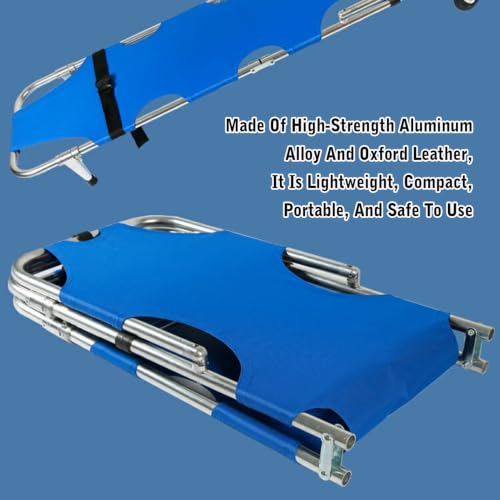 Camilla de rescate plegable de aluminio con ruedas y respaldo ajustable para emergencias 6