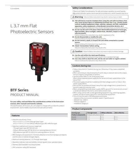 Interrupteur photoélectrique BTF15-BDTL ultra-plat pour détection industrielle précise - 4