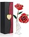 LOVLO Gold Dipped Rose 24k Red Gold Plated Rose - Everlasting Long Stem Real Rose Exquisite Holder, Romantic Gift for Valentine's Day, Best for Her Anniversary and Mother's Day