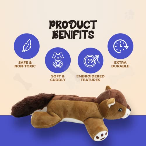 Dog Dog Big Fat Squirrel Plush Chew Toy Stuffed Animal With Squeaker And Smooth Fur And Durable Fabric With Fluffy Tail Surprised Look For Dogs, Kids And Animals #TOP5