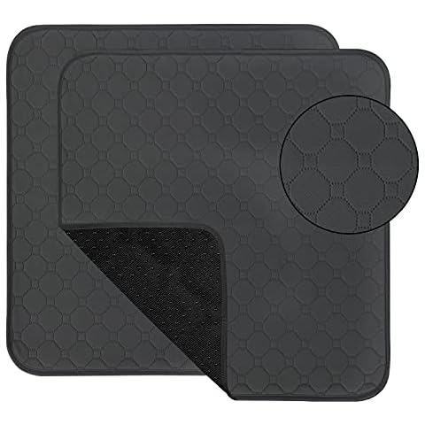 wasserdichte Stuhlunterlage für Inkontinenz Betteinlagen, 2er-Pack waschbare, Wiederverwendbare Unterlage, 4-Lagen-Design 50,8 x 55,9 cm Matratzenschoner für Kinder Erwachsene Haustiere (schwarz) Cover