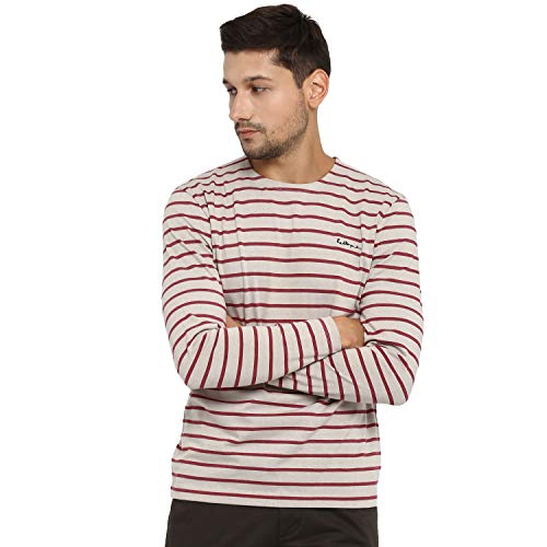 Image of Red Tape Men's Striped Regular Fit T-Shirt