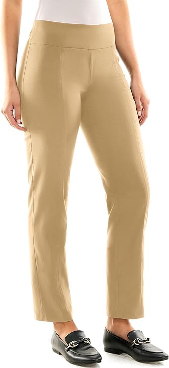 Zac & Rachel Women's Millennium Fabric Pull-On Slim Leg Pant, Chino, 6S
