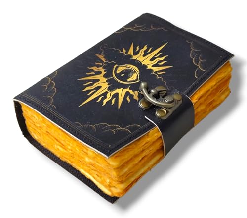 Blank Spell Book of Shadows Leather Journal With Lock Clasp