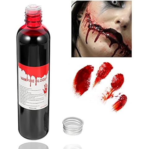 BKPPLZP Fake Blood Washable Makeup,2.1oz(60ML) Halloween Fake Liquid Blood for Zombie Bride,Clothes,Monster SFX Scary Clown and Vampire Makeup & Monster Dress Up Cosplay,1 Pack Cover