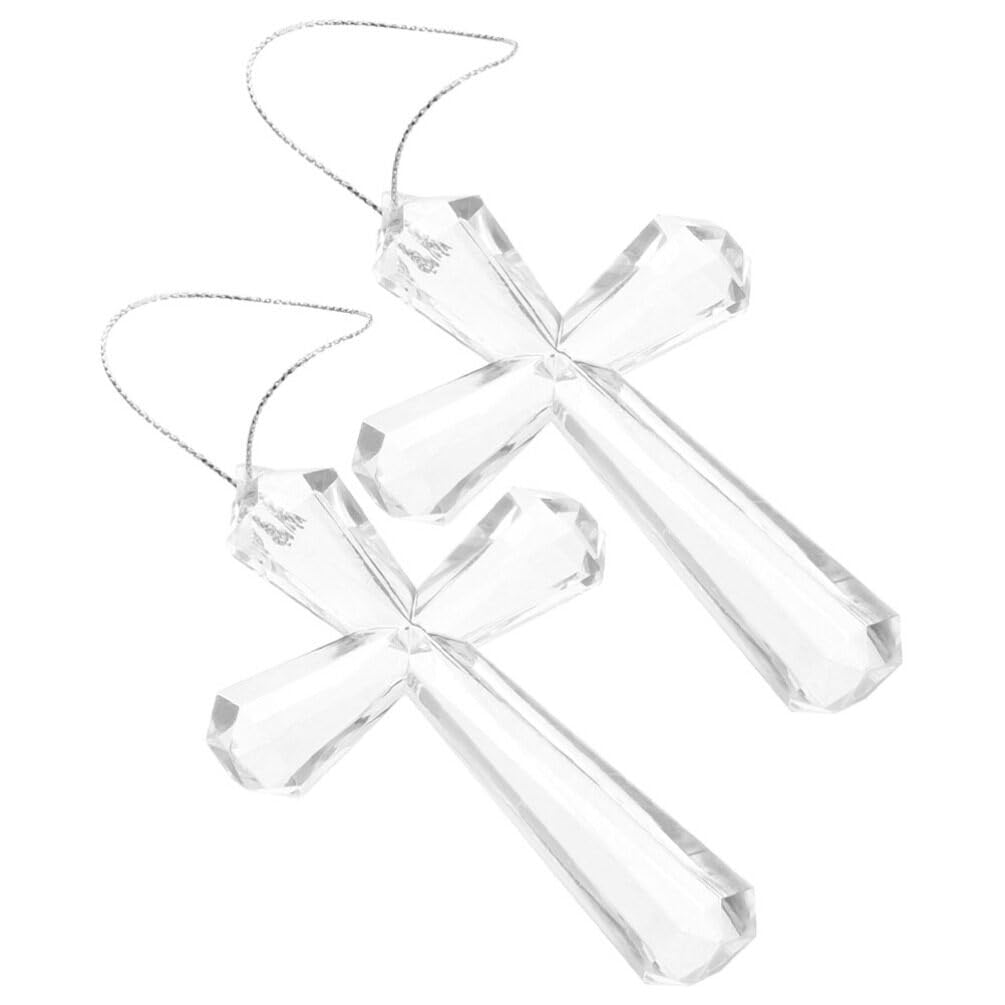Cruz de cristal para oración y decoración del hogar en Semana Santa con soporte estable