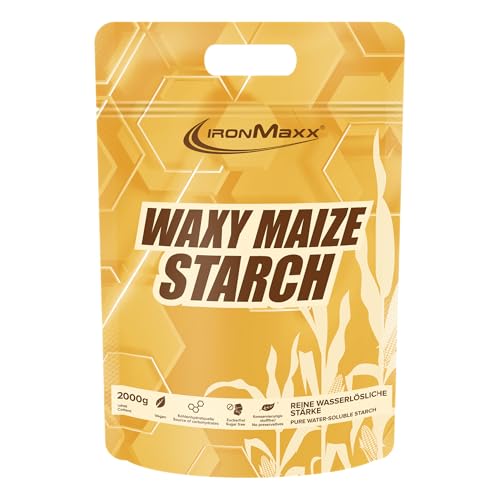 IronMaxx Waxy Maize Starch 2000g | Polvo de carbohidratos premium a base de almidón de maíz | Aumento de peso vegano, sin azúcar ni conservantes | Ideal para ganar masa de forma natural y saludable