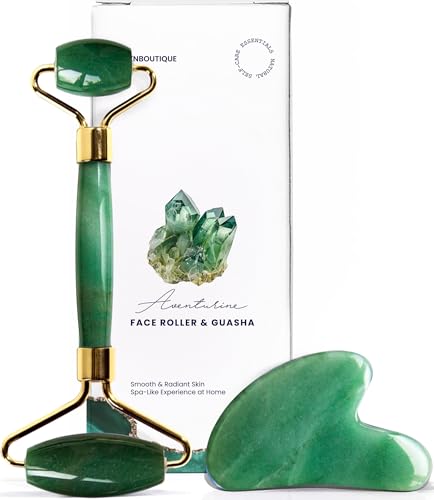 Image of ROSELYNBOUTIQUE Gua Sha Facial Tools & Face Roller Original Face Massager for Puffiness Wrinkless Skin Care Routine - Self Care Gift for Men Women (Aventurine)