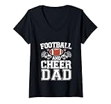 Photo Gallery donna football and cheer dad daddy cheerleader player festa del papà maglietta con collo a v Photo Gallery donna football and cheer dad daddy cheerleader player festa del papà maglietta con collo a v