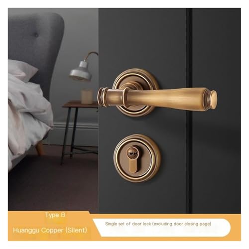 Cerradura de puerta dividida de madera en bronce amarillo tipo B 3