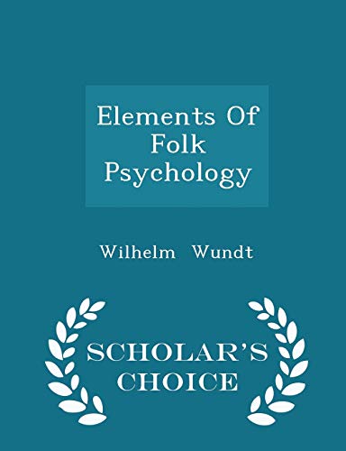 Elements Of Folk Psychology - Scholar's Choice ... 1297311353 Book Cover