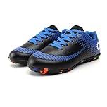 YHLLZY Boys Football Boots Kids Football Shoes Astro Turf Trainers Girls Soccer Athletics Training Shoes Teenager Outdoor Sport Shoes Sneakers Black Blue 5UK