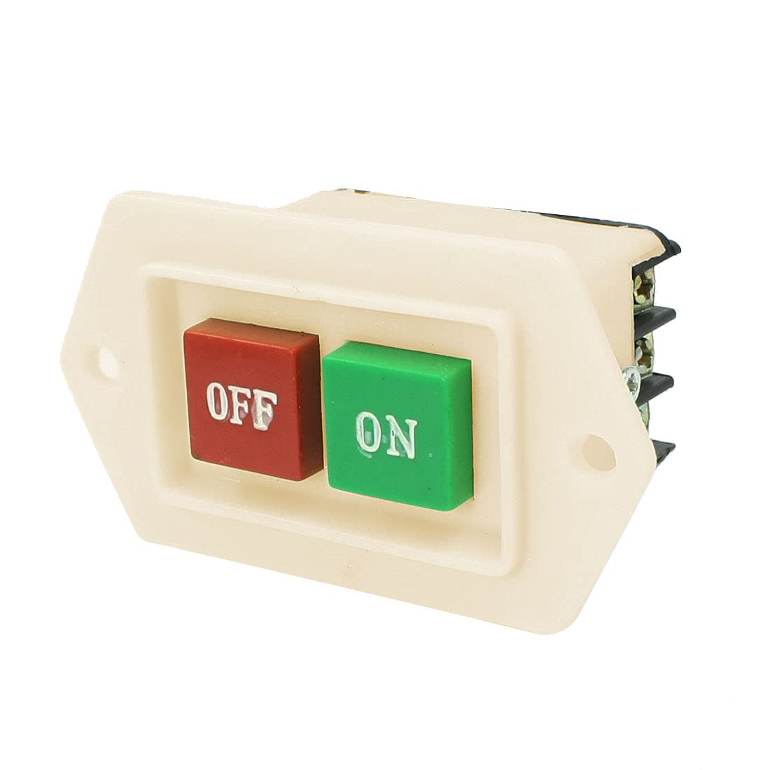 Sourcingmap LC3-5 On Off Start Stop Flush Mount Push Button Switch 2KW 380V AC, Red