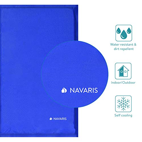 Navaris Kühlmatte Hund Kühldecke Katzen - Abkühlung Kühlmittel für Tiere - Gelmatte für Bett oder Auto - Regulierung der Körpertemperatur - Selbstkühlende Matte 40x50cm
