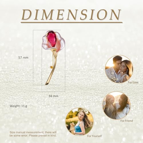 Image of 14K Gold-Plated Flower Brooch Pins Crystal Rhinestone Flower Brooch Pin Accessories Christmas Birthday Gift for Women