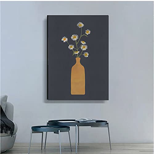 Tableau feuille plante pour salon abstrait et déco murale vintage