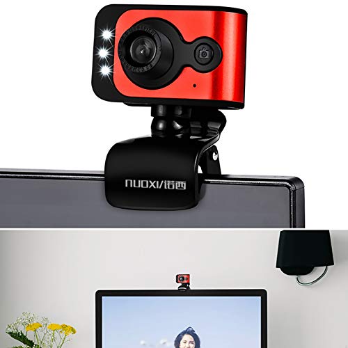 Mobestech – Câmera de computador, laptop, webcam com clipe de luz LED para notebook, câmera USB e we