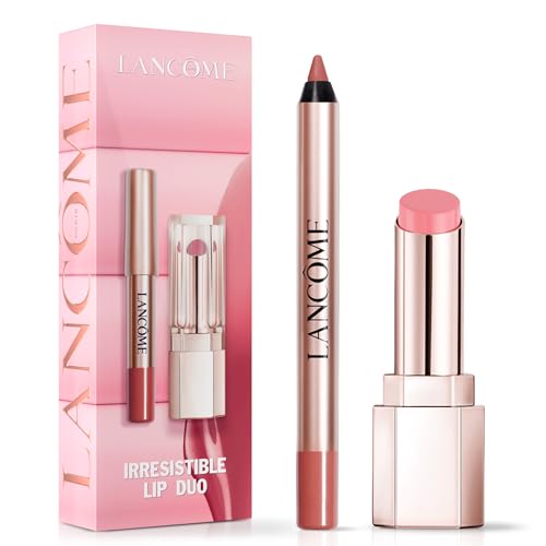 Lancme Lip Idle Duo Gift Set Tinted Lip Balm & Long Lasting Waterproof Liner Buildable Color & Moisture Creamy Matte Pencil Shapes & Contours Formulated with Shea Butter Jojoba Oil & Ceramides