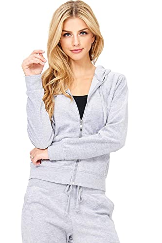 Amazon.com: Ambiance Women's Juniors Velour Slim Fit Zip Up Amazon.com: Ambiance Women's Juniors Velour Slim Fit Zip Up