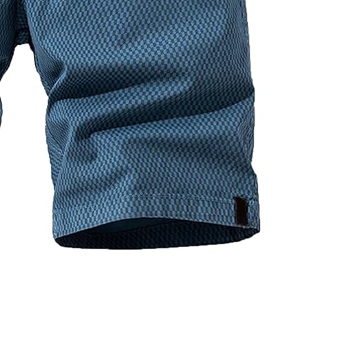 Short cargo en sergé de coton bleu style militaire coupe décontractée - 5
